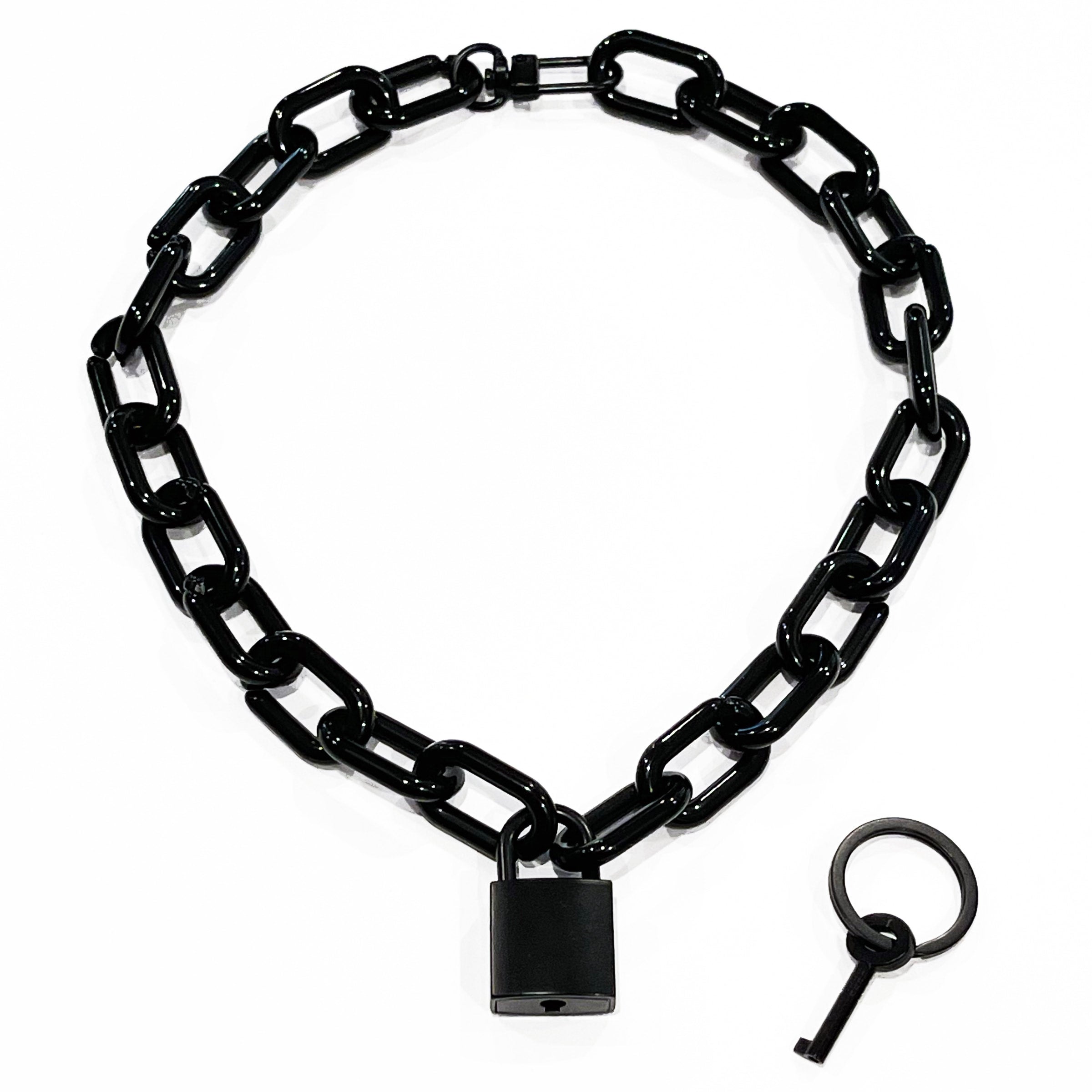 Black padlock necklace on sale