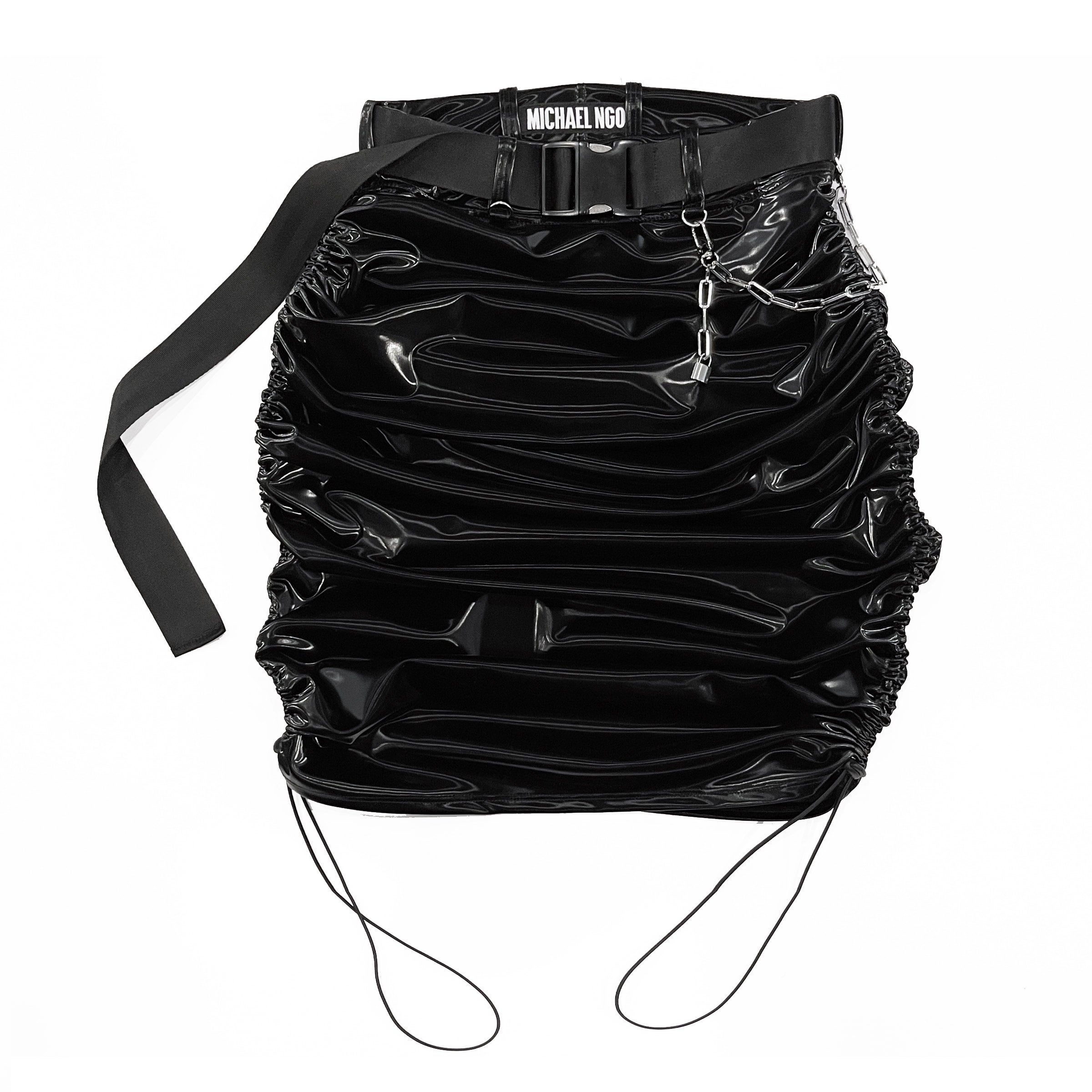Vinyl ruched skirt sale