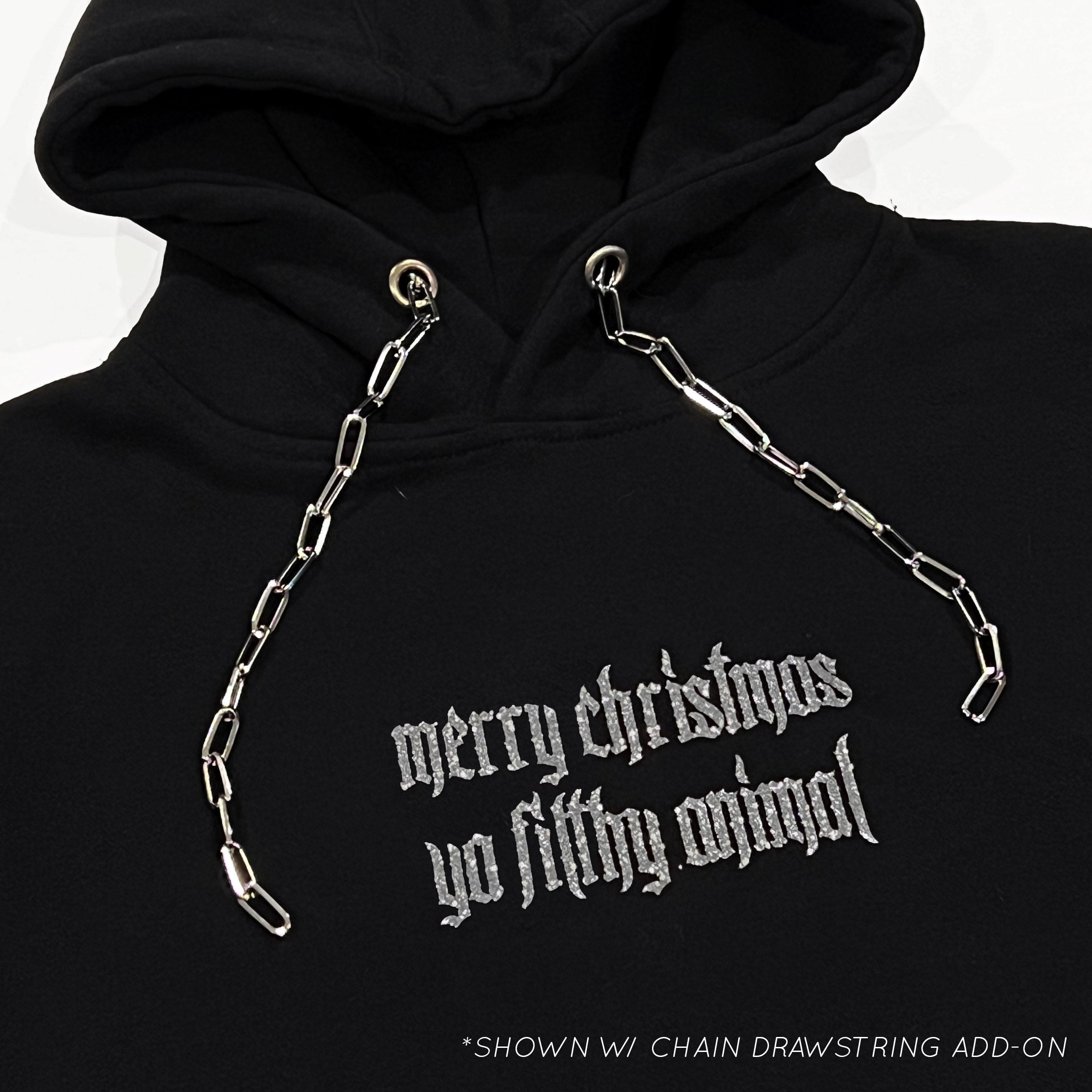 Chain drawstring hoodie new arrivals